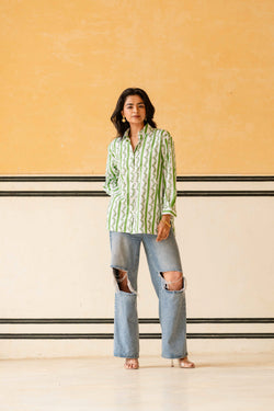 Olive Stripe Millie Shirt