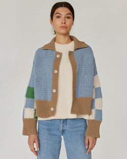 Prietema: Fantasy Blue Crochet Cotton Jacket
