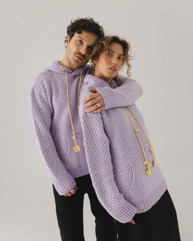 Žilvinas: Lilac Merino Wool Hoodie